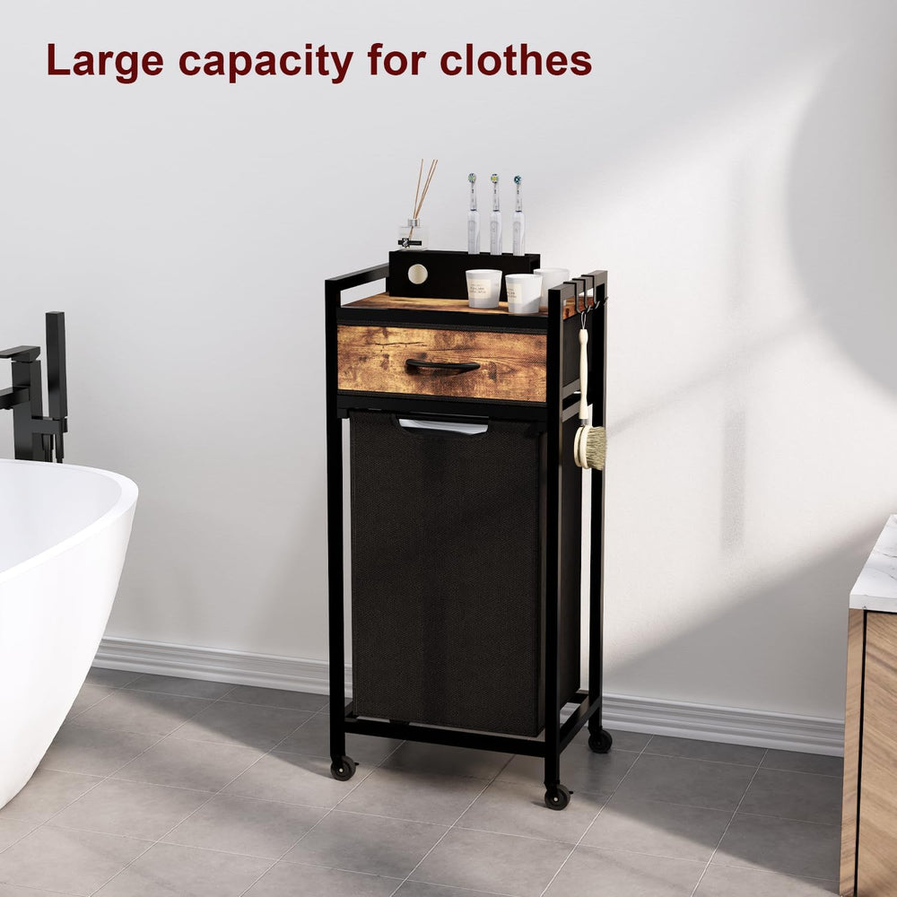 Timberer Laundry Hamper, Laundry Sorter, Rolling Laundry Basket with Drawer, ...
