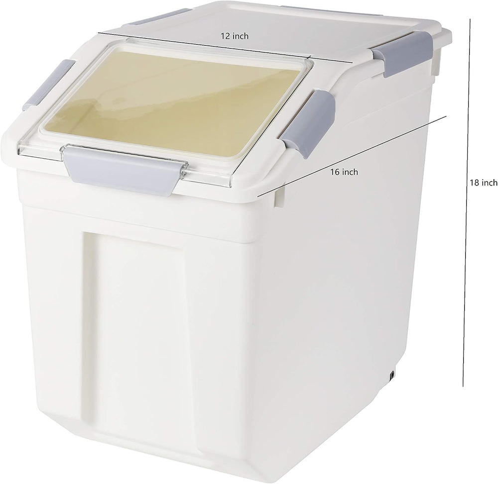 EonTone [2-Pack] 30 lbs Flour Storage Container, 25L Airtight Food Bin with W...
