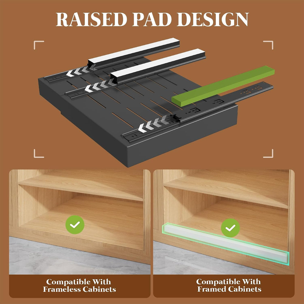 Seinloes 4 Pack Expandable Pull Out Cabinet Organizer 21"Deep With Raisi...