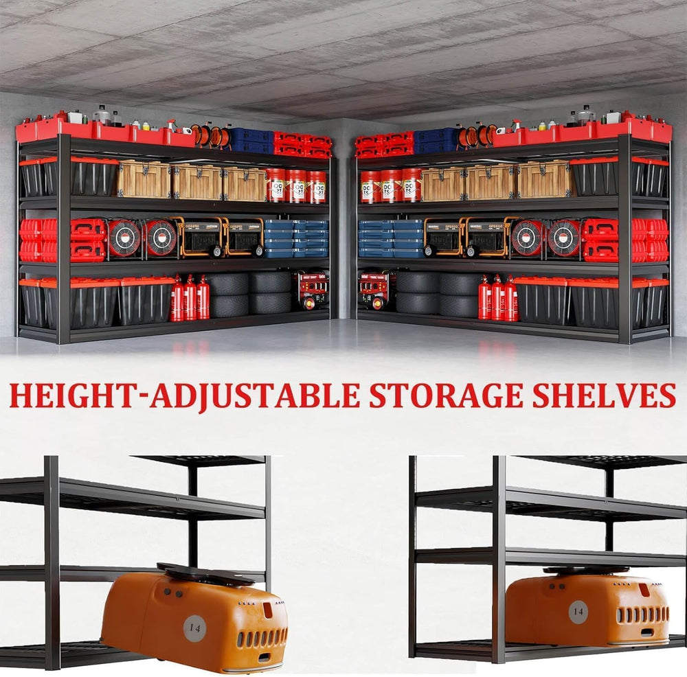 36" Deep Garage Shelving Heavy Duty, 4 Tier Garage Shelves, Adjustable S...