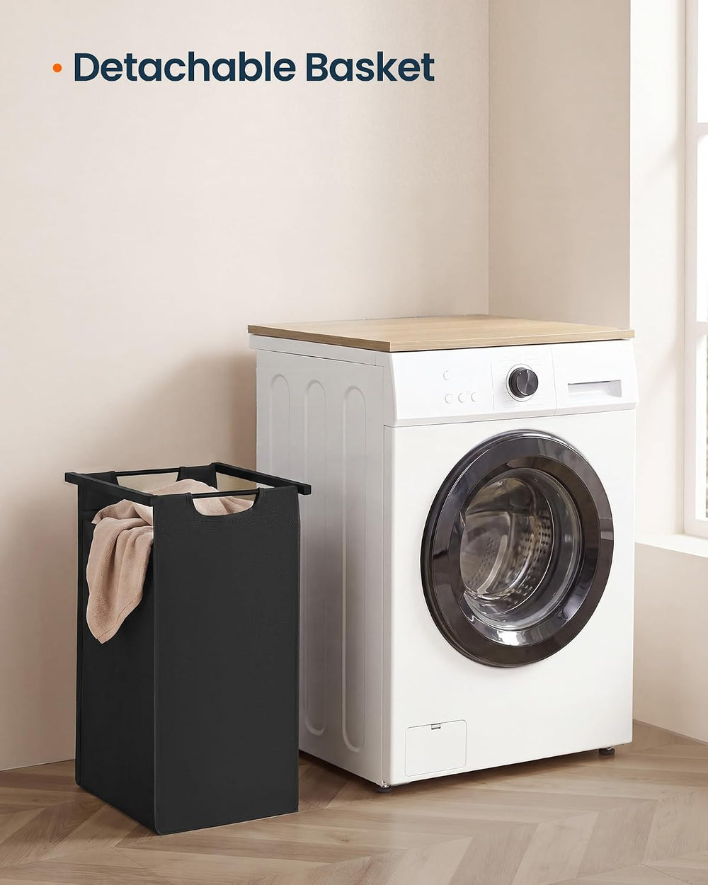 SONGMICS HOME Laundry Basket Sorter with Storage Shelf, Laundry Hamper with M...