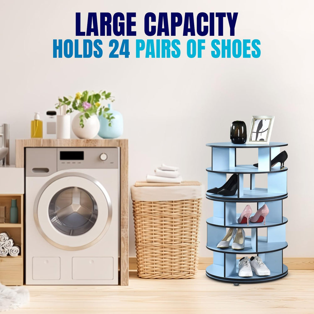 Kings Brand Furniture - 5-Tier Rotating Shoe Rack, 360° Revolving Lazy Susan ...