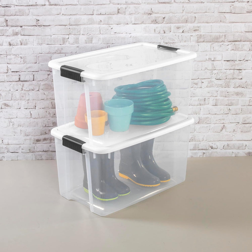 Sterilite Ultra Latch Box with Lids for Home and Office, 70 Quart, 4-Pack