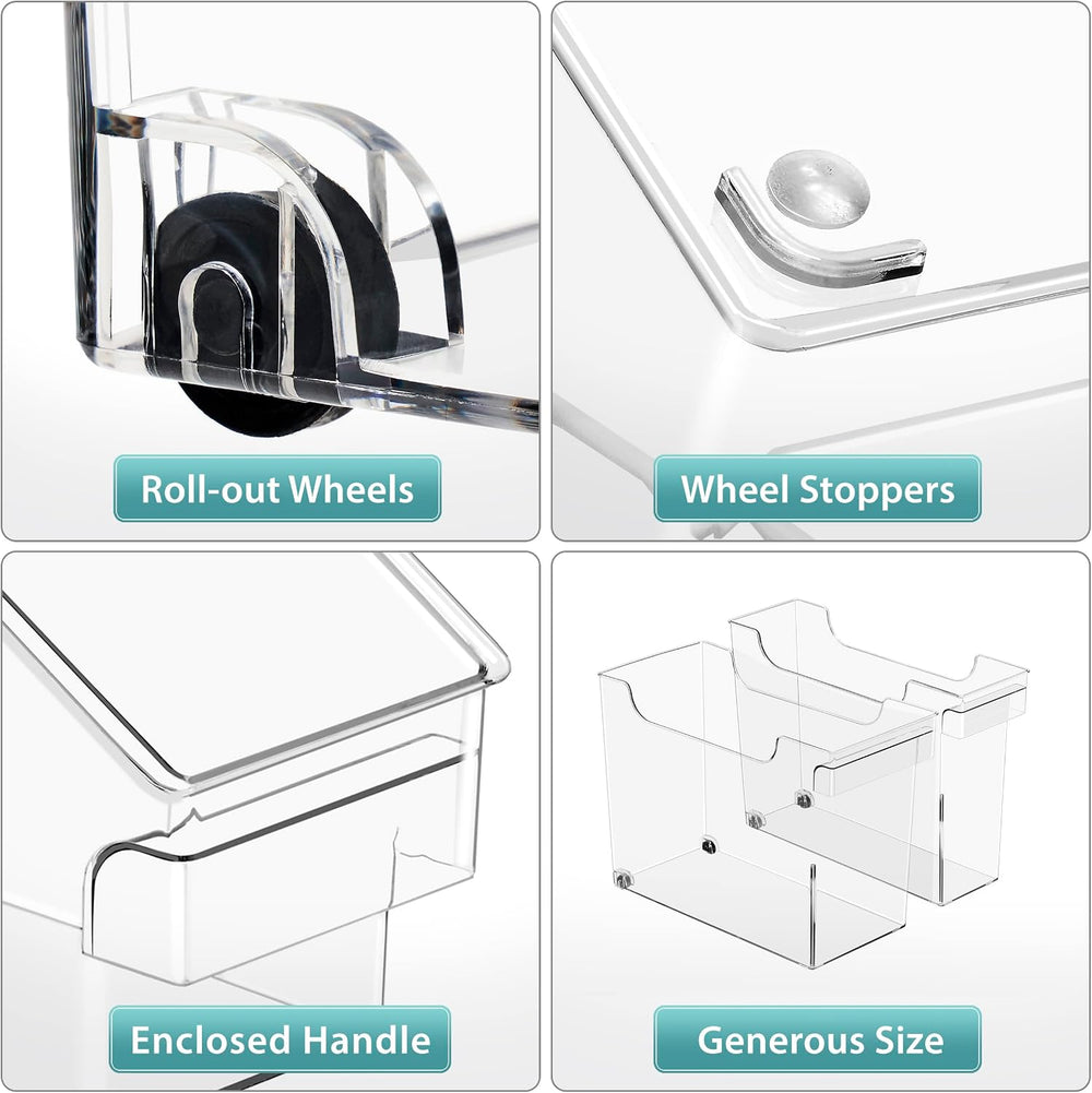 Sorbus Under-Sink Organizer Bins with Wheels & Handles (2 Sizes)