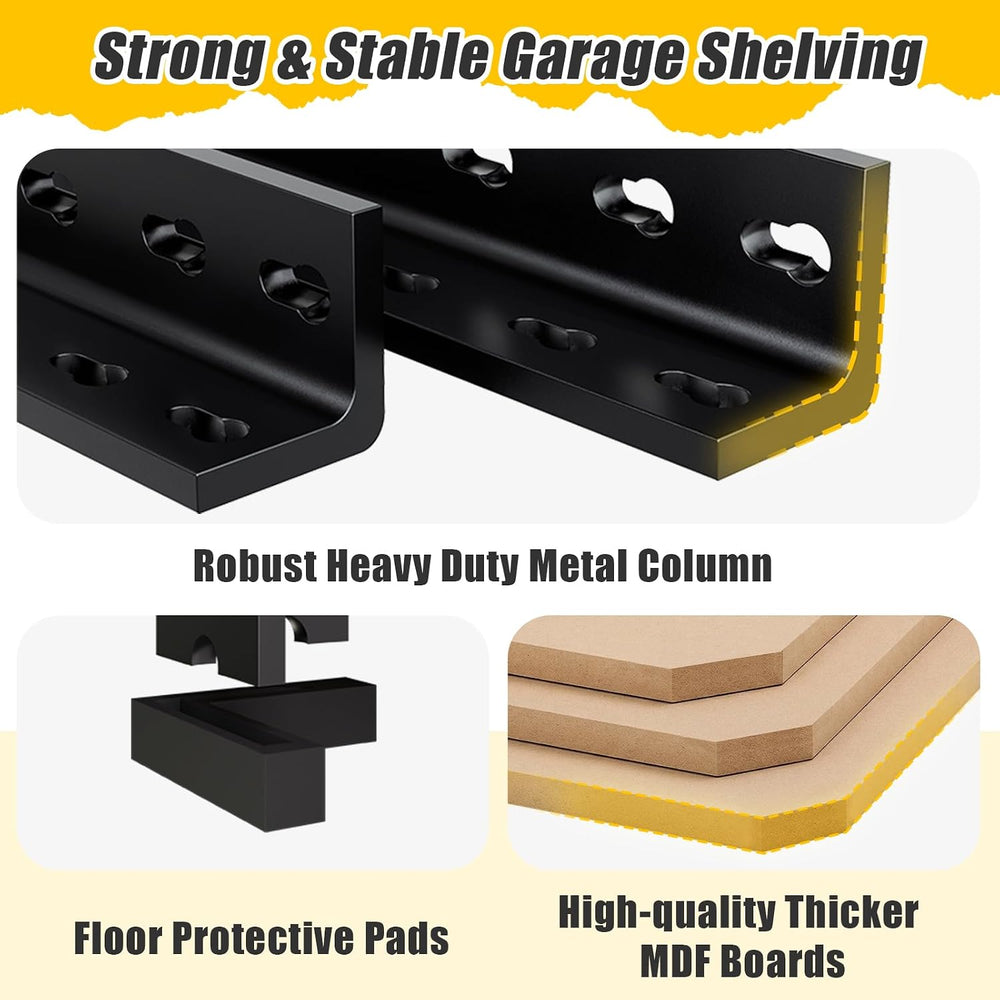 5-Tier Metal Storage Shelves: Heavy Duty Garage Shelving Adjustable Shelves f...