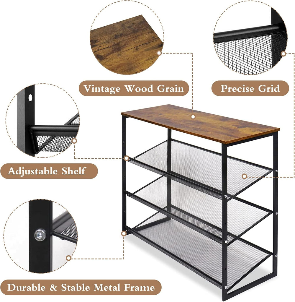 Garden 4 you Shoe Rack for Entryway 4 Tiers 11.8" D x 25" W x 28&qu...