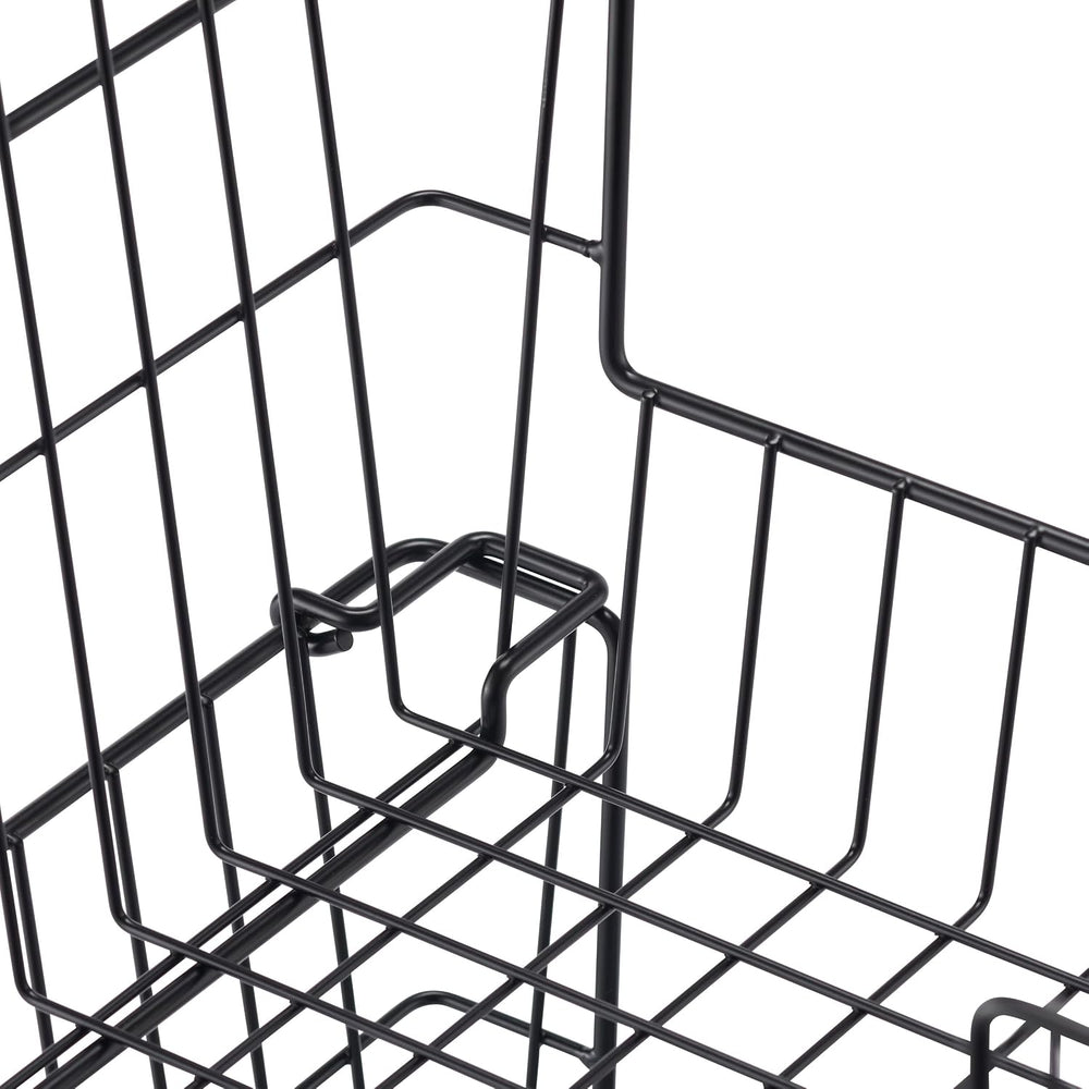 TRINITY 2-Pack Stackable Metal Wire Storage Baskets With Handles, Black, 11 I...