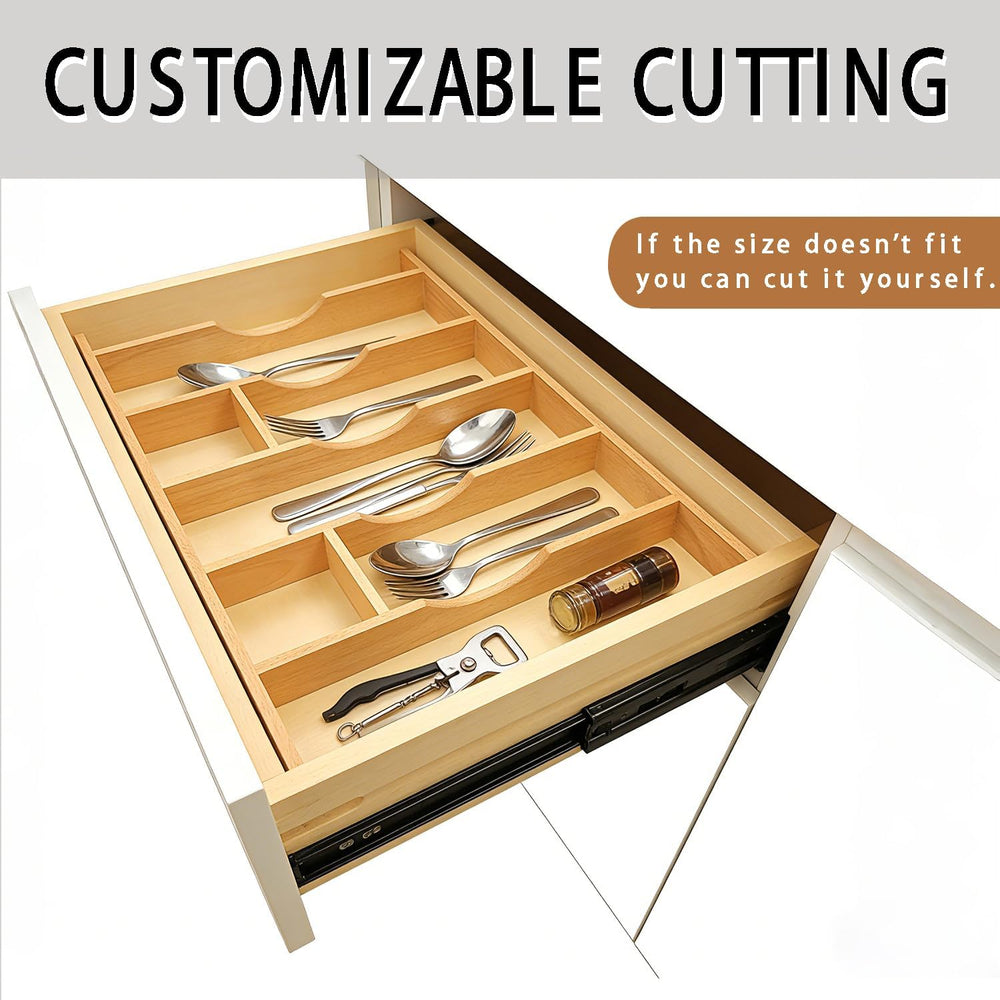 Silverware Drawer Organizer - Trim-to-Fit with Adjustable Dividers for Kitche...