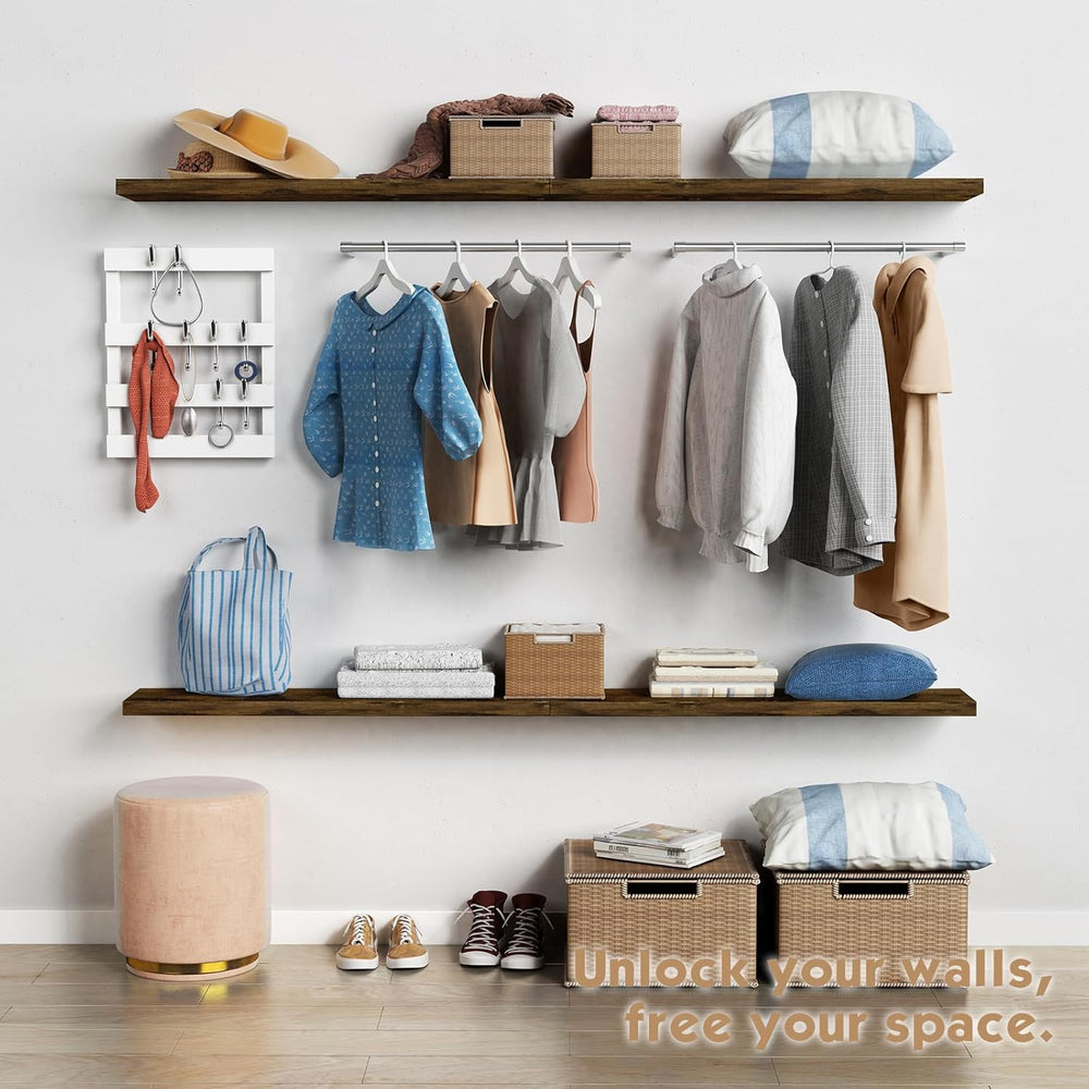 Forbena 36 Inch Floating Shelves for Wall Long Set of 3, Large Deep Wall Shel...