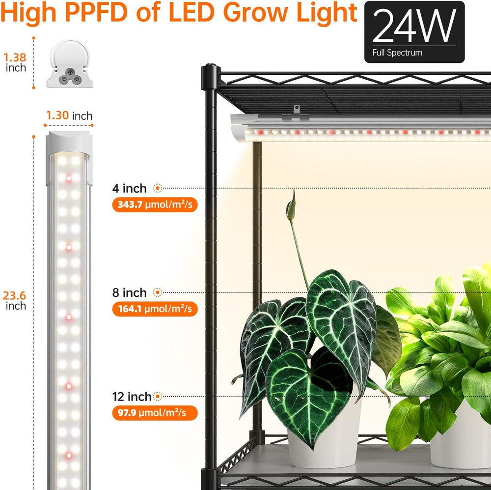 Plant Stand with Grow Light, 5-Tier Plant Shelf 23.5x13.8x59in