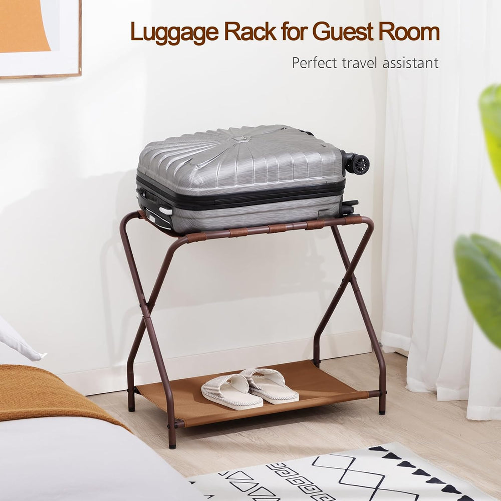 AMHANCIBLE Luggage Rack, Set of 2, Foldable Suitcase Stands for Guest Room