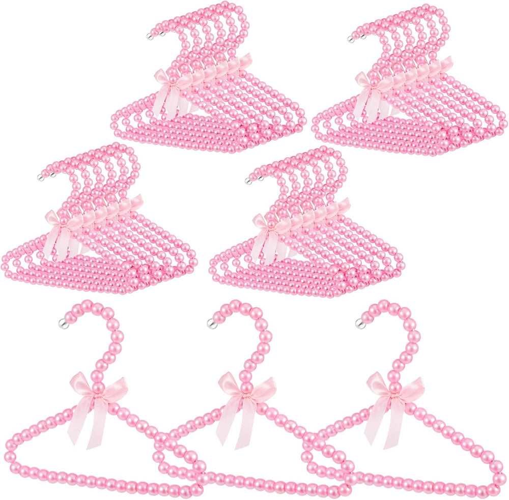 Wesiti 25 Pcs Small Pearl Hanger Mini Pearl Metal Elegant Clothes Hangers wit...