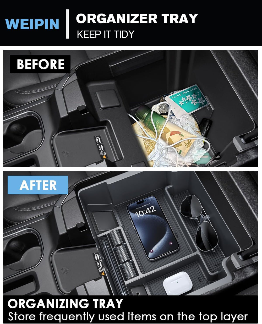 Silverado Sierra Center Console Organizer - Refreshed Models 2024-2026 Chevy ...