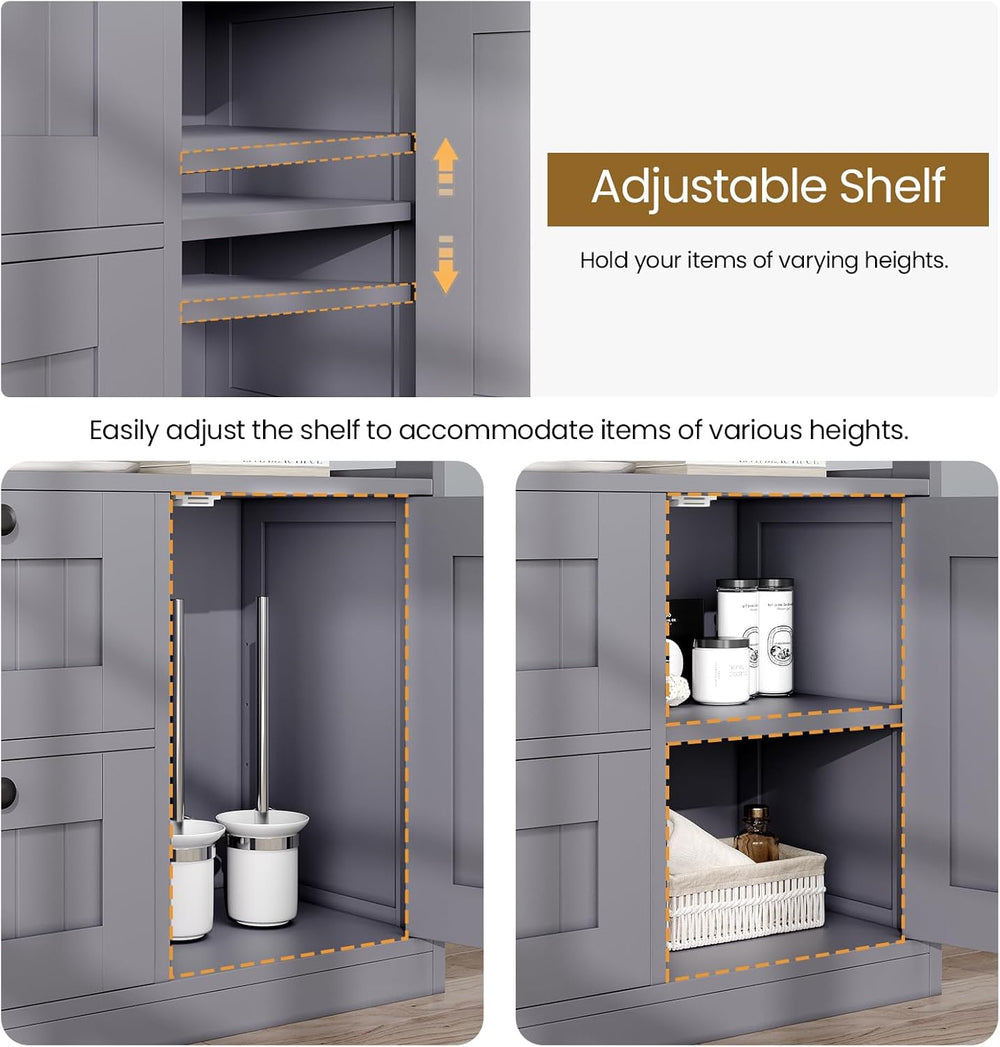 GRUSIGN Bathroom Cabinet, Modern Bathroom Floor Storage Cabinet Organizer wit...