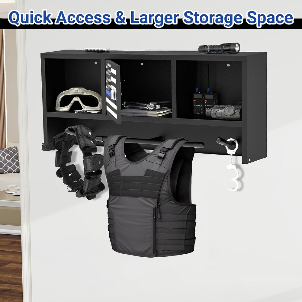 Neoaider Wall Mounted Police Gear Rack 36” x 4” x 15”, Police Hanger