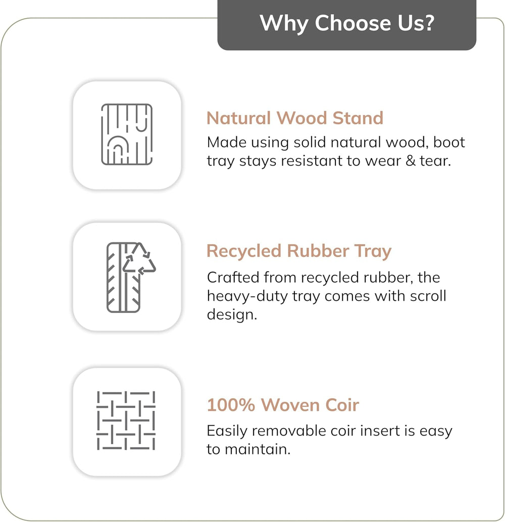 Anji Mountain Heavy Duty Waterproof Wooden Shoe Storage Mat Organizer/Boot St...