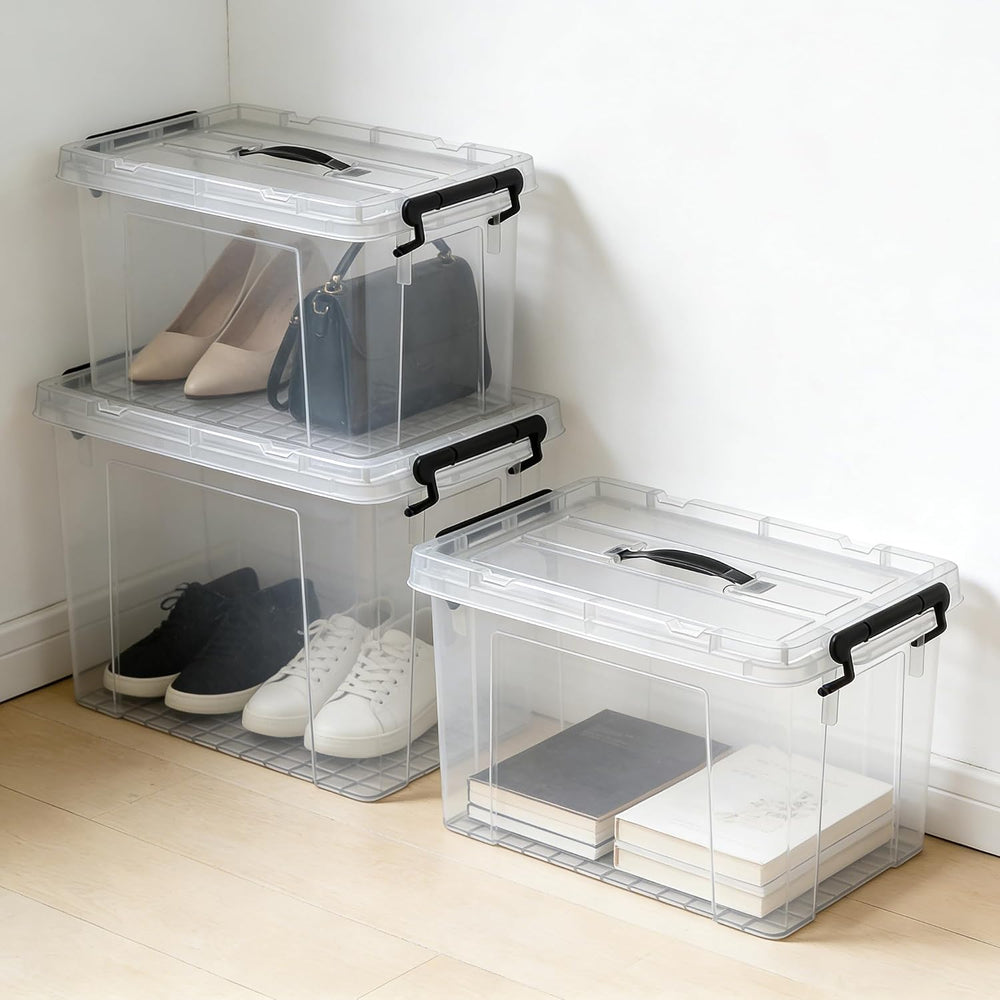 4 Pack 90 QT Plastic Storage Bins with Lids