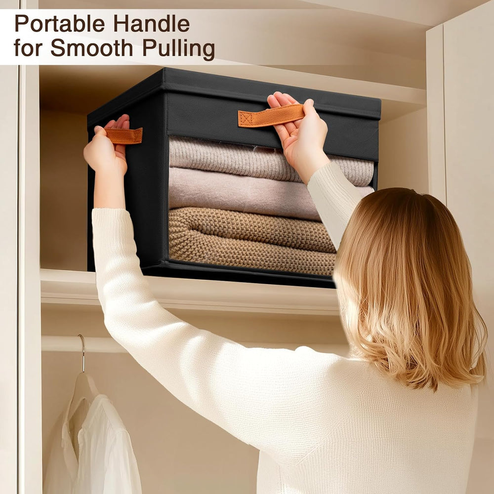 Homsorout Large Storage Bins with Lids - 6 Pack Foldable Decorative Organizer...