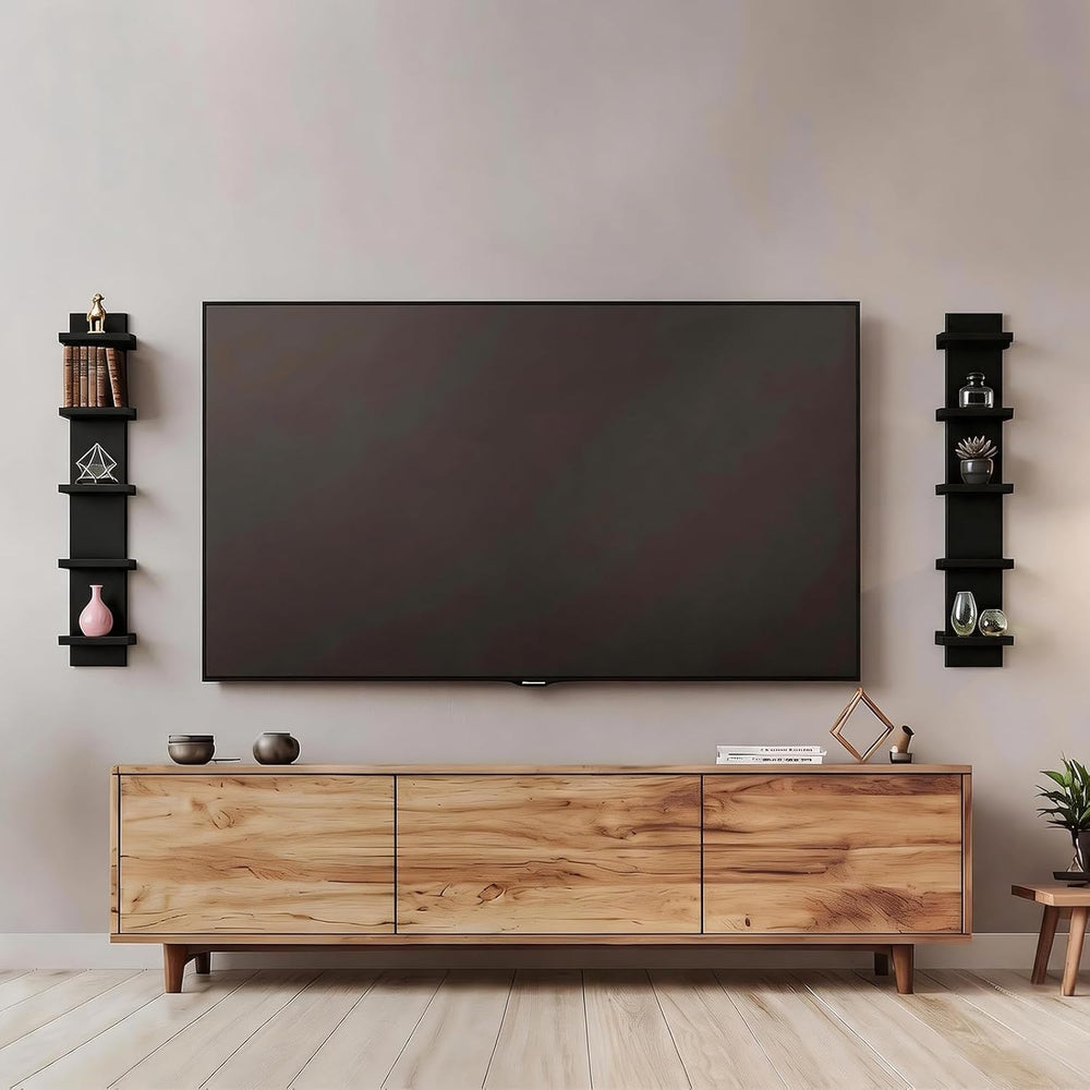 Homaterial Small 5 Tier Wall Shelves, Black