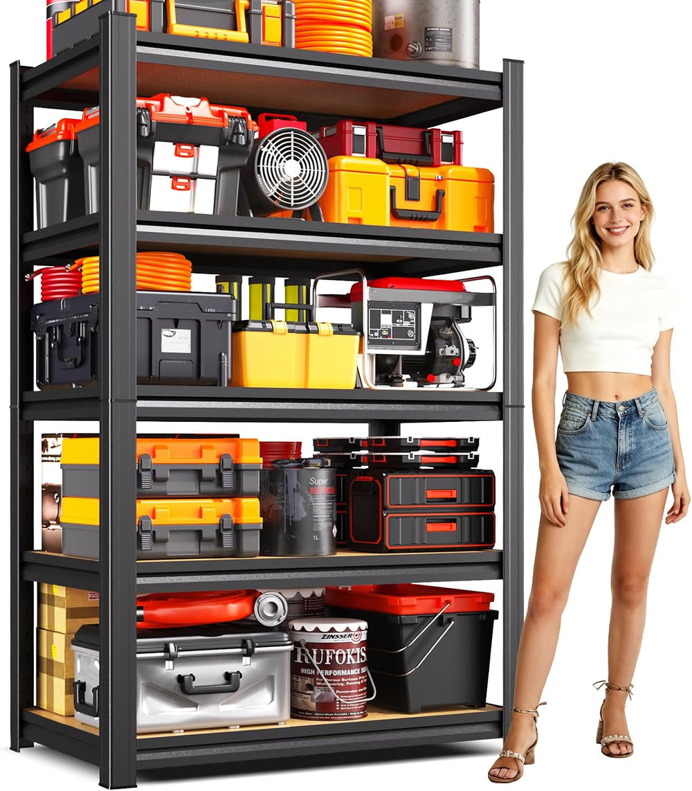 71.2''Heavy Duty Storage Shelves, 5-Tier Garage Shelving,Adjustable M...