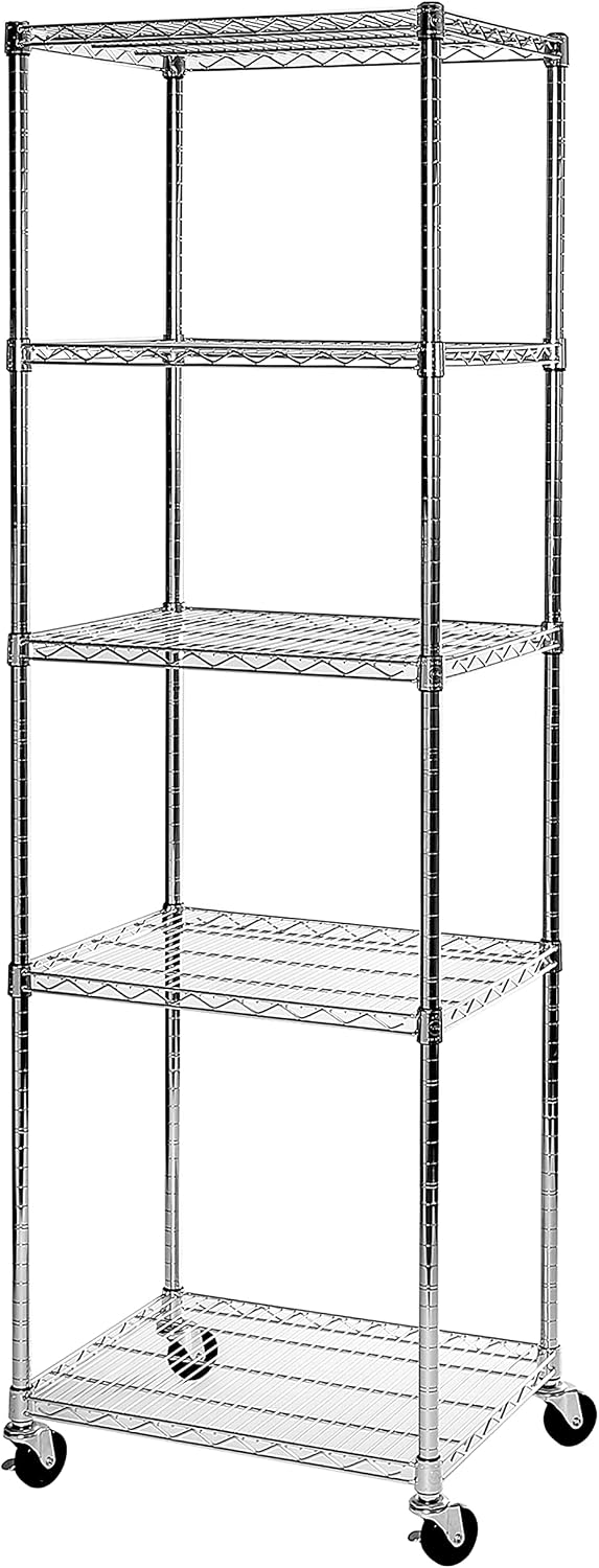 UltraDurable 5-Tier NSF Steel Wire Shelving, 24"W x 18"D x 75"H