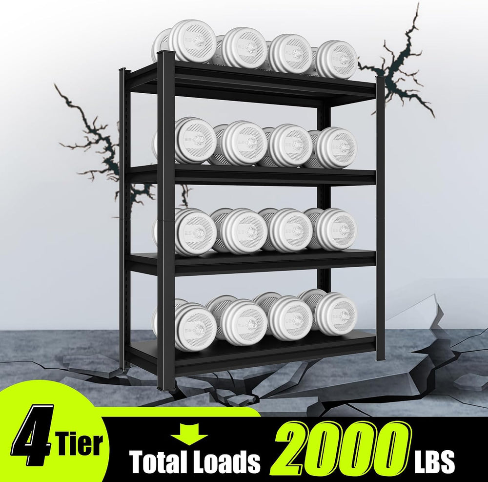 48" W Garage Shelving Heavy Duty, 2000 Lbs Loads Garage Storage Shelves ...