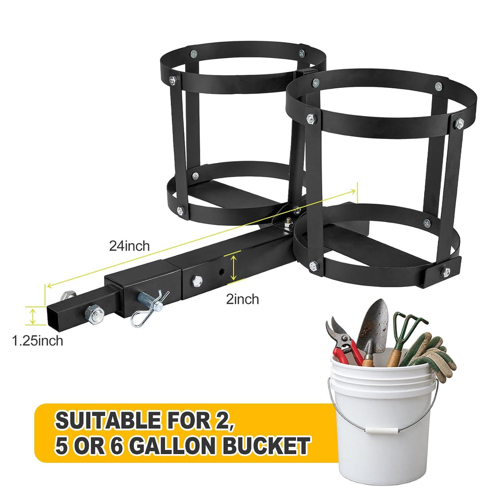Pindex Heavy Duty ATV Pail Carrier, Universal Bucket Holder for UTV, Lawn Mow...