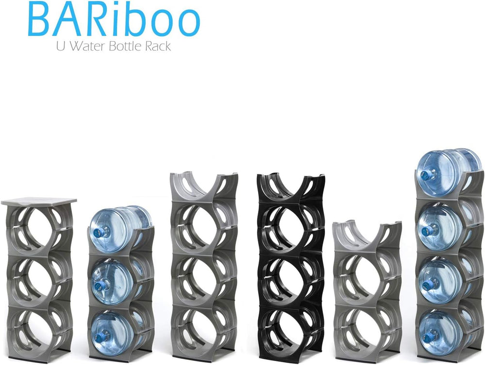Bariboo Stackable Water Bottle Storage Rack Best Water Jugs 5 Gallon Organize...