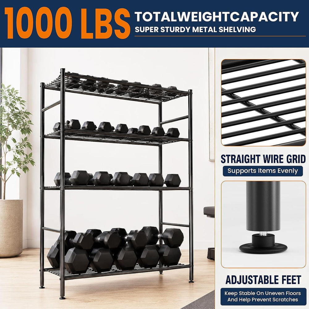 4-Tier Metal Storage Shelves, 33.1" x 12.6" x 57.2", Heavy Dut...