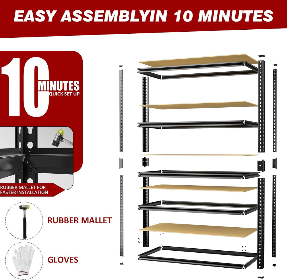 2025LBS Heavy Duty Garage Shelving 5-Tier Garage Storage Shelves