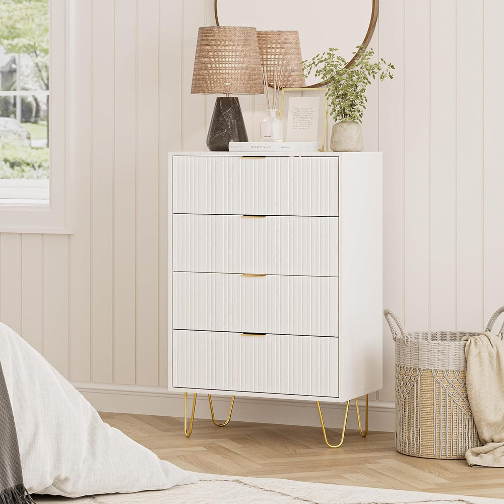 Masupu 4 Drawer Dresser, Drawer Chest, Tall Storage Chest Cabinet Organizer U...