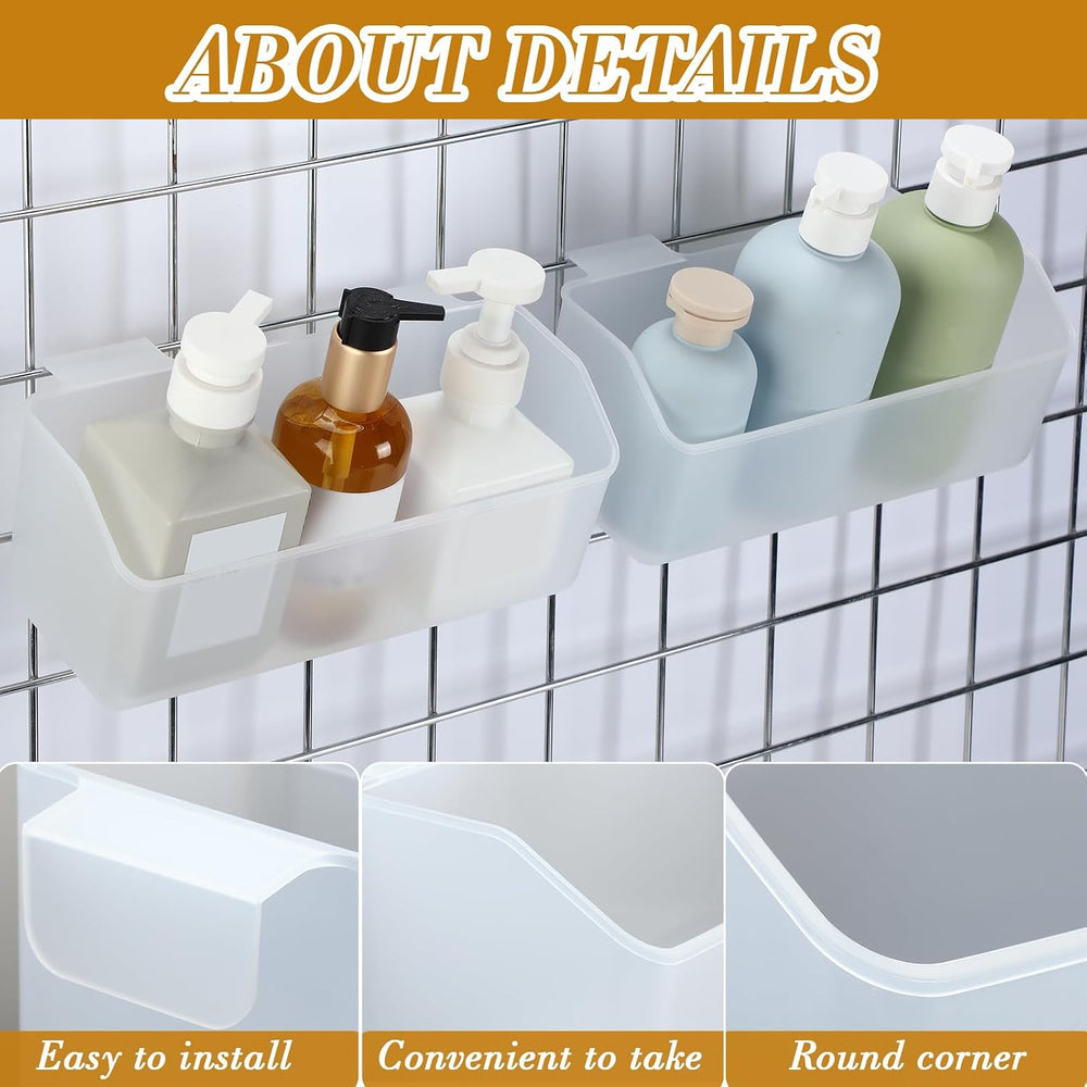 Vercraft 6 Pcs Clear Grid Wall Baskets 10 x 4 Inch