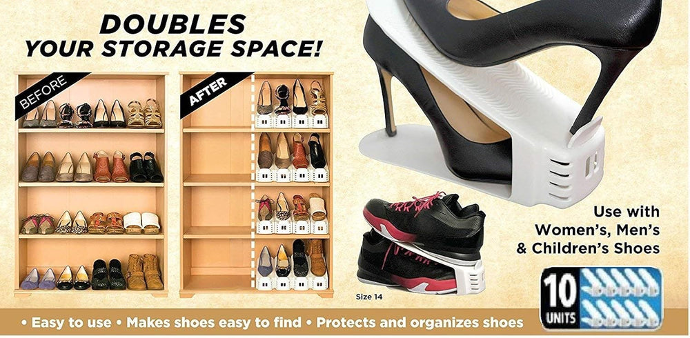 Shoe Slotz Space-Saving Storage Units in Ivory | As Seen on TV | No Assembly ...