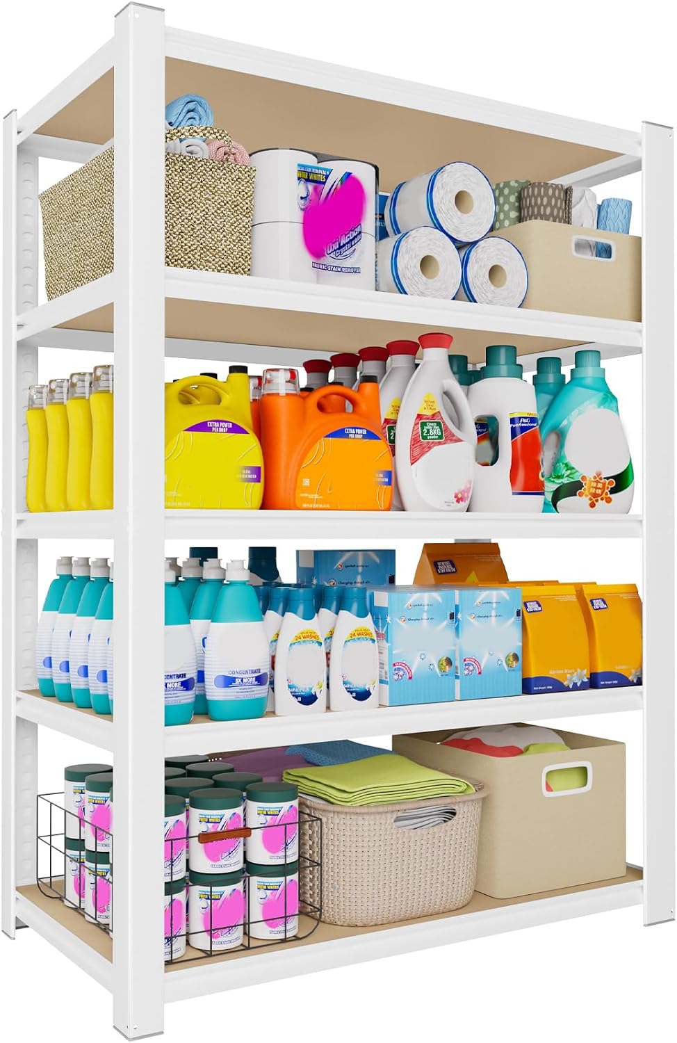 PrimeZone 24"W x 16"D x 59"H Closet Storage Shelves, 5-Tier Me...