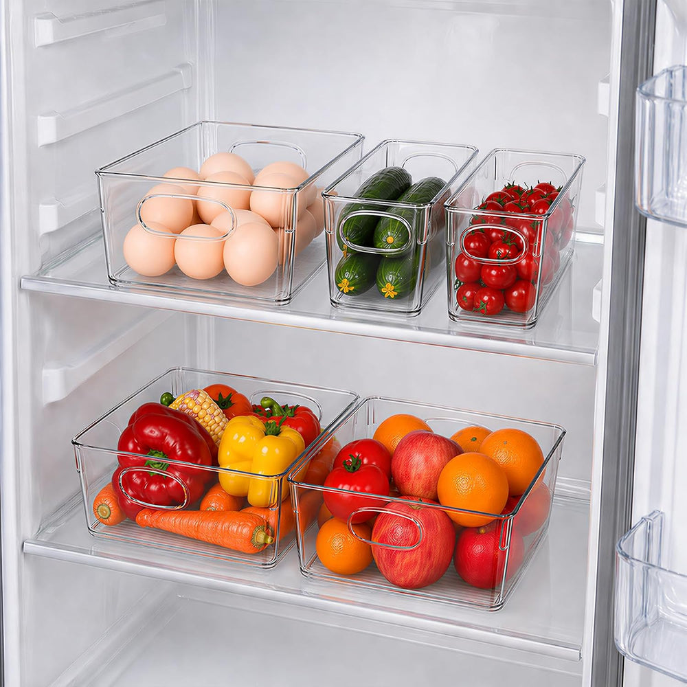 UFORU 10 Pack Clear Plastic Pantry Organizers and Storage with Handles