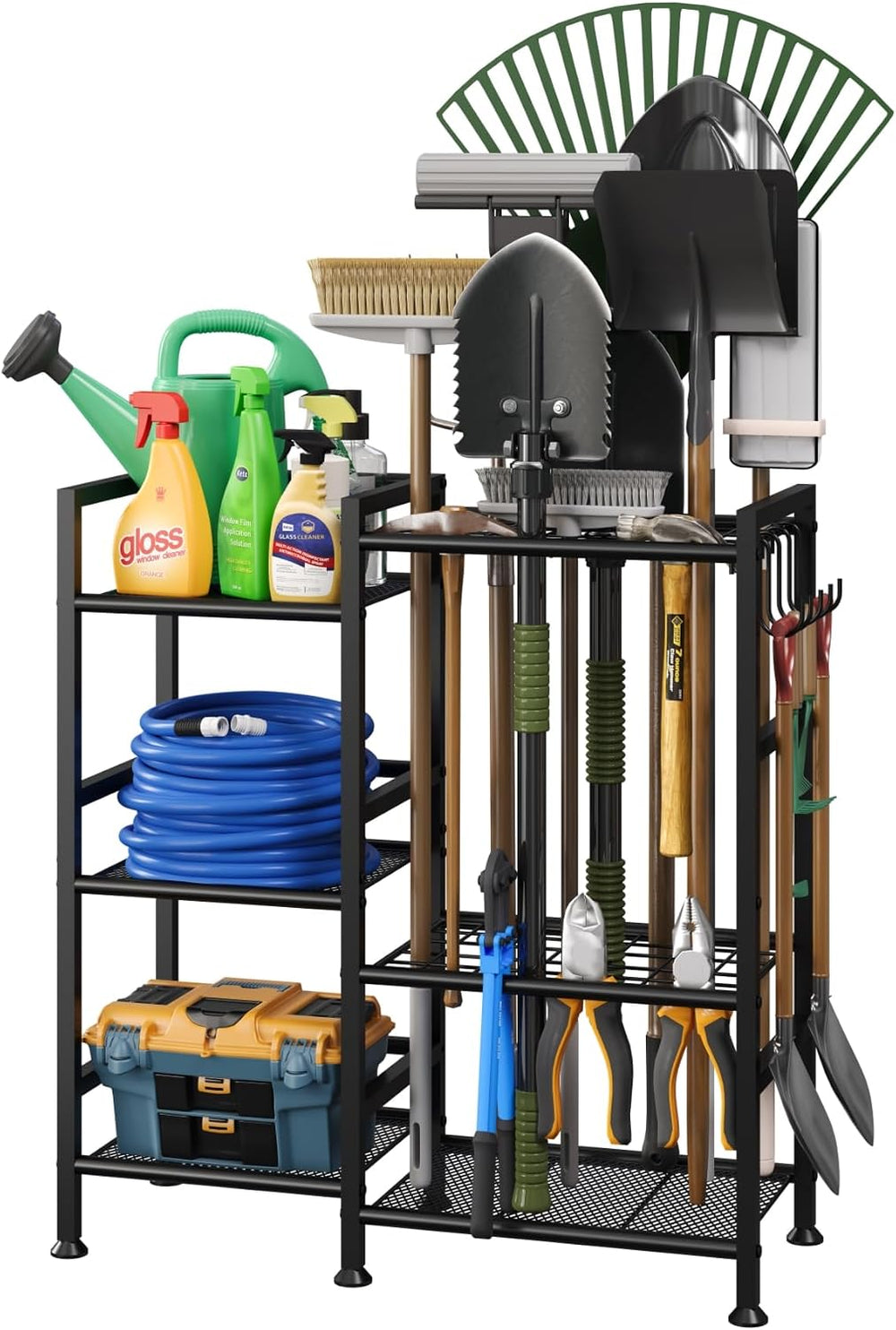 keomaisyto Garden Tool Organizer with Large Hooks, Garage Storage Rack