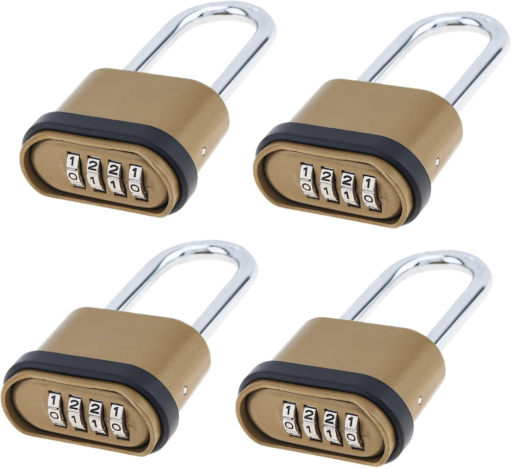 4 Digit Combination Lock, 4 Pack Heavy Duty Combination Padlock with 2.5 Inch...
