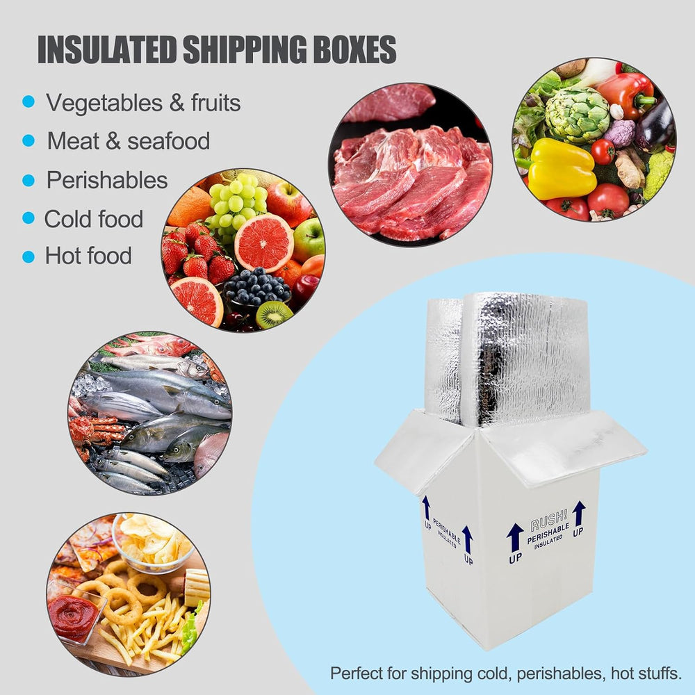 7x6x10“ Small Insulated Shipping Boxes for Frozen Food, 8 Pack Double Insulat...