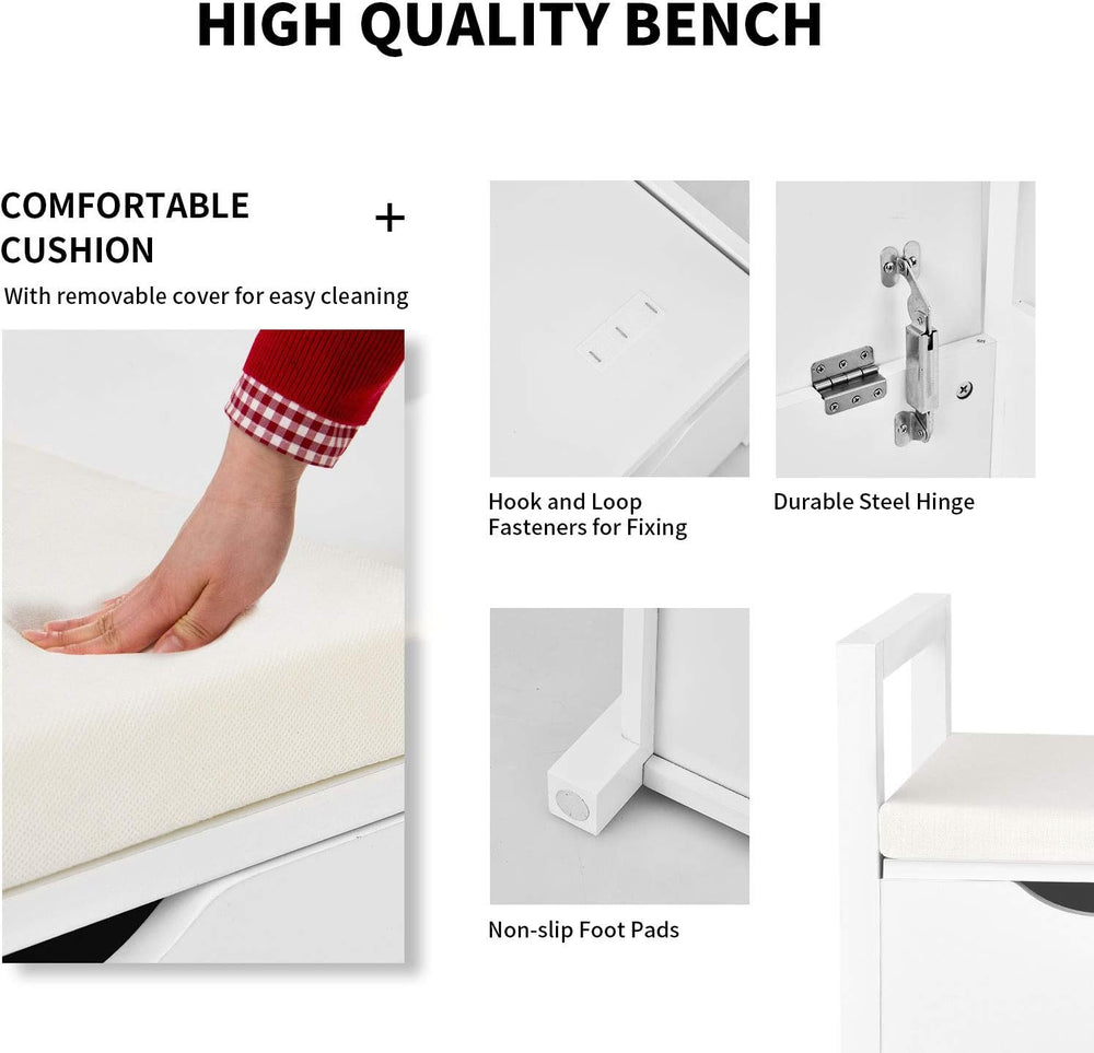 Giantex Shoe Storage Bench with Cushion, Entryway Storage Benches, End of Bed...