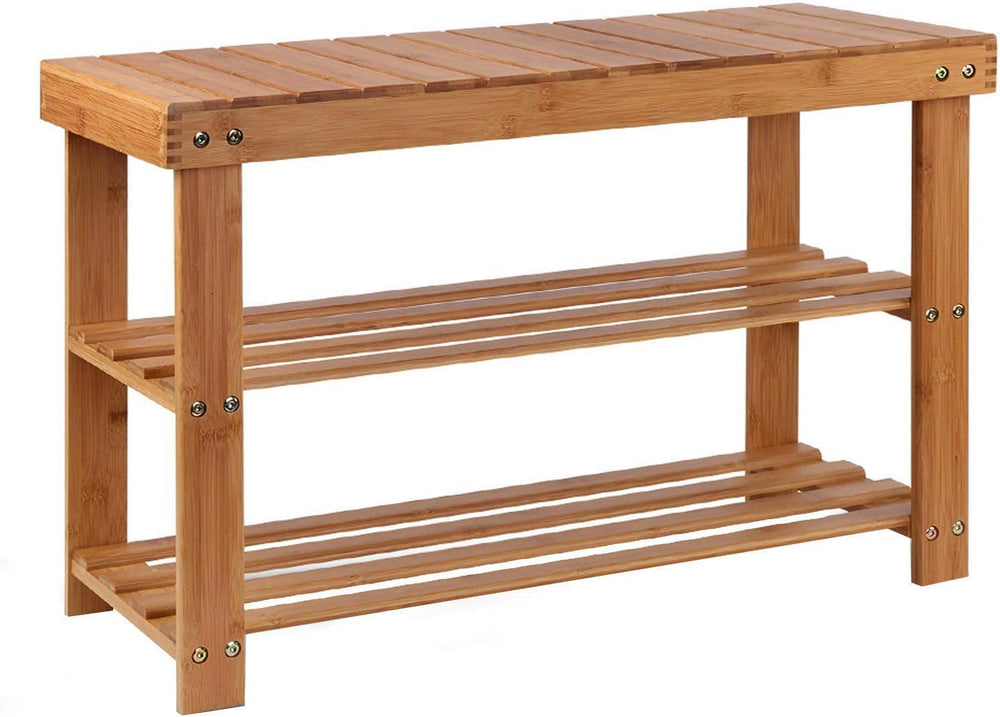 Artiss Shoe Rack Bench, Bamboo Shoes Storage Cabinet Organiser Benches Seat O...