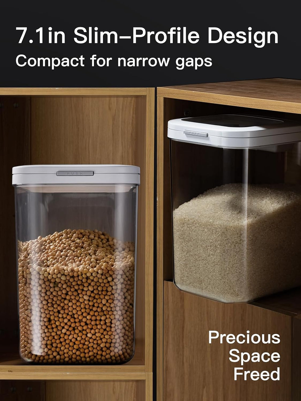 LivLab Mker 20-25 lbs Rice Dispenser with measuring spoon - Rice Container
