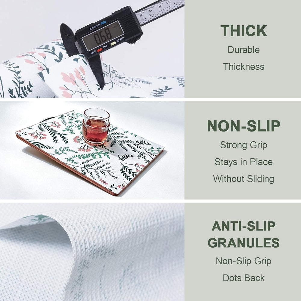 Fern Floral Shelf Liner and Drawer Liner, Non-Adhesive Kitchen Cabinet Liner,...