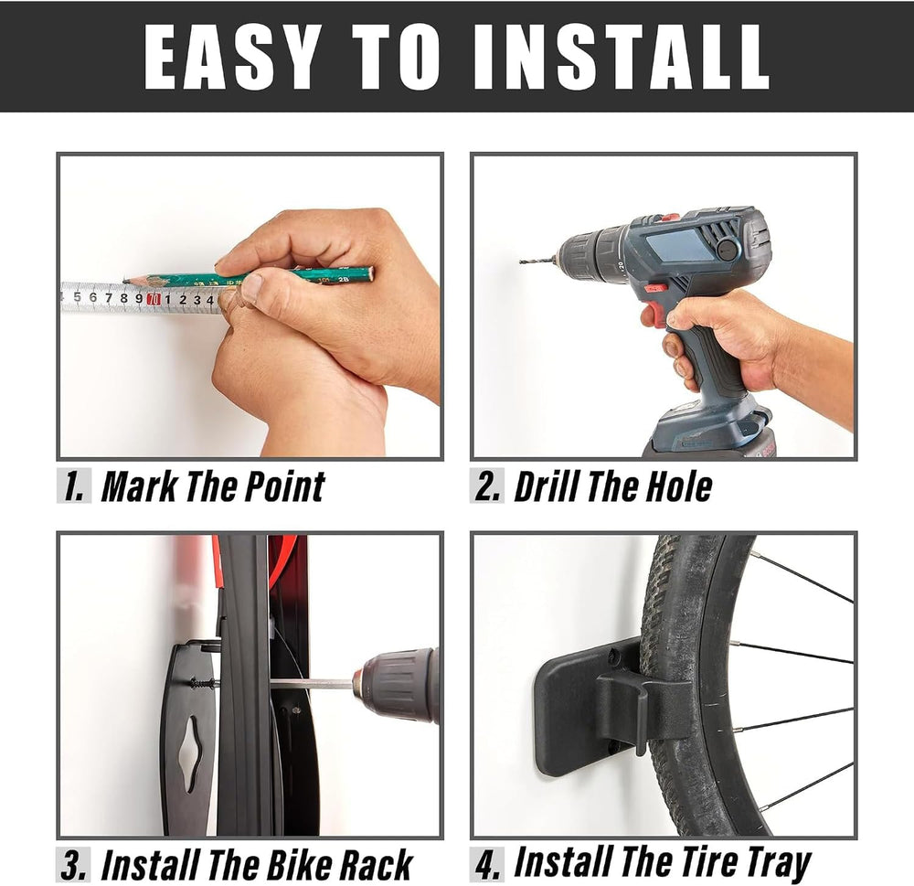 Wallmaster Swivel Bike Rack, Wall Mounted Vertical Bike Storage Hanger