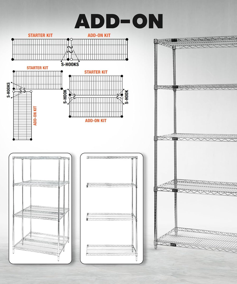 QUANTUM STORAGE SYSTEMS WR74-1836C Starter Kit for 74 inch High 4-Tier Wire S...