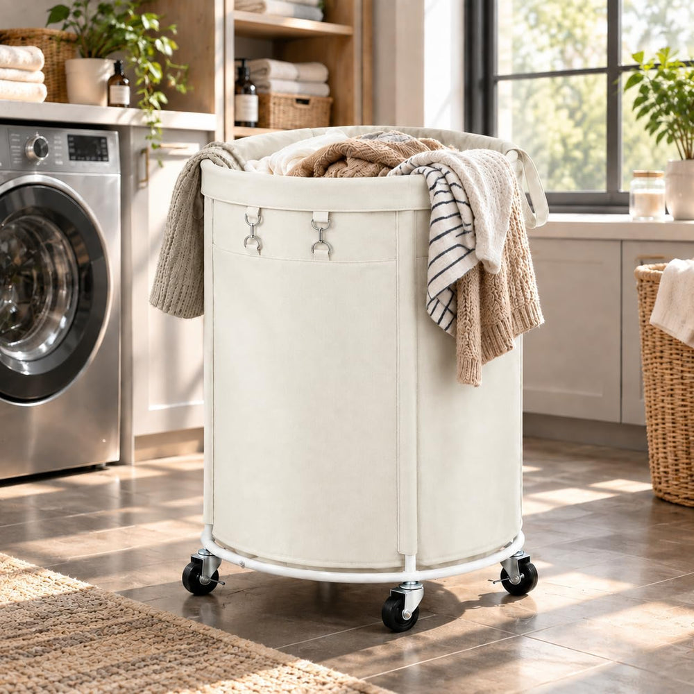 150L Large Capacity Rolling Laundry Basket Hamper with Wheels, Clothes hamper...