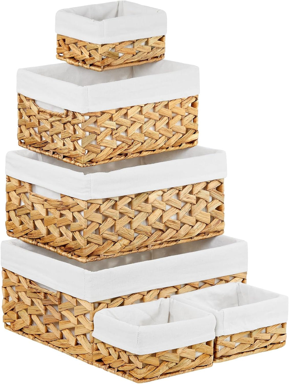 Vagusicc Wicker Storage Basket, 6 Pack Baskets for Organizing, Water Hyacinth...