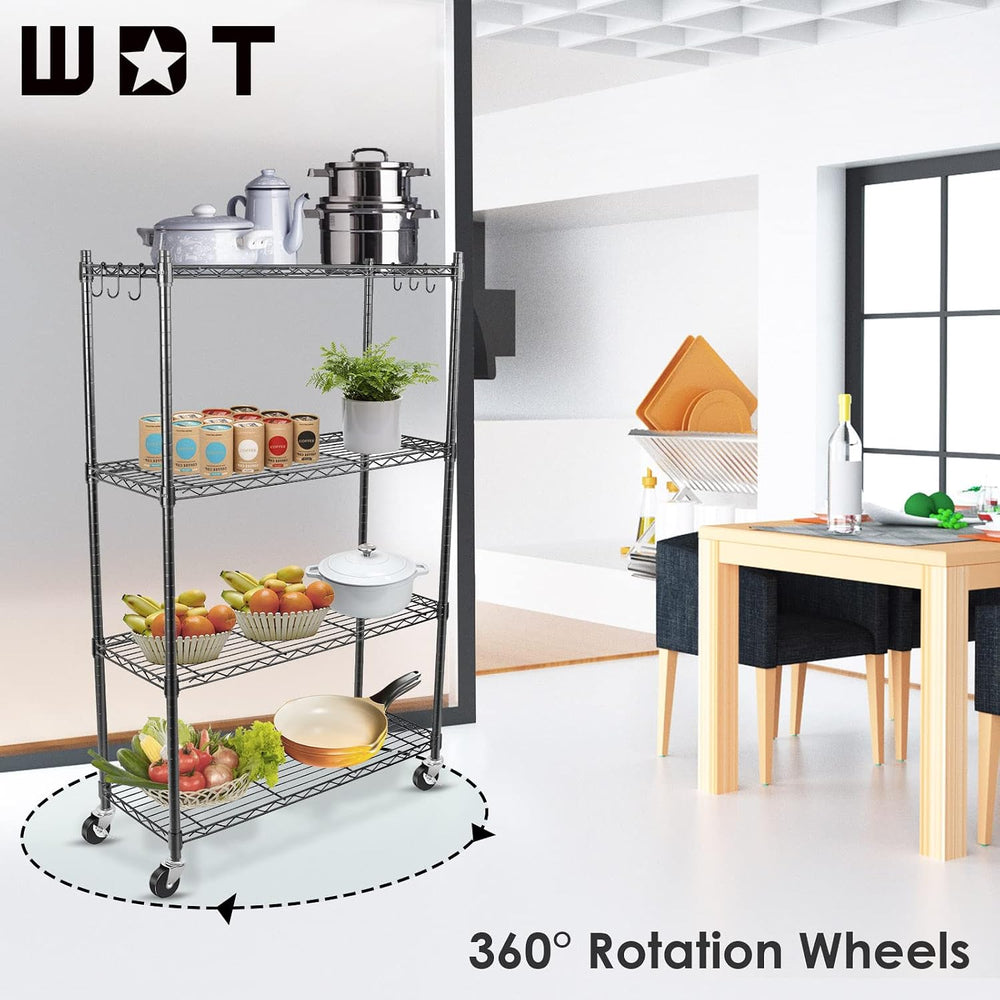 WDT Shelving Storage Units on Wheels Casters, Adjustable Heavy Duty Metal She...