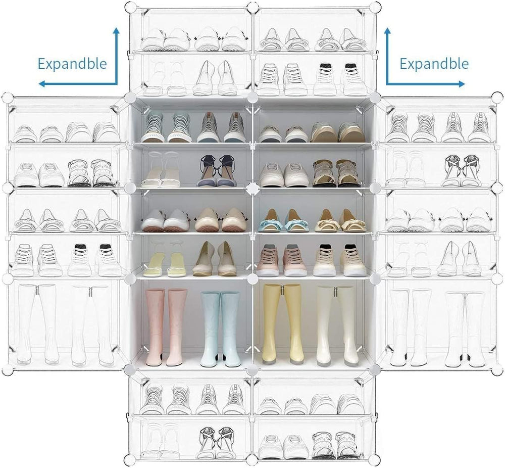Aeitc Portable Plastic Rack, 72 Pair DIY Shoe Storage Shelf Organizer for Ent...
