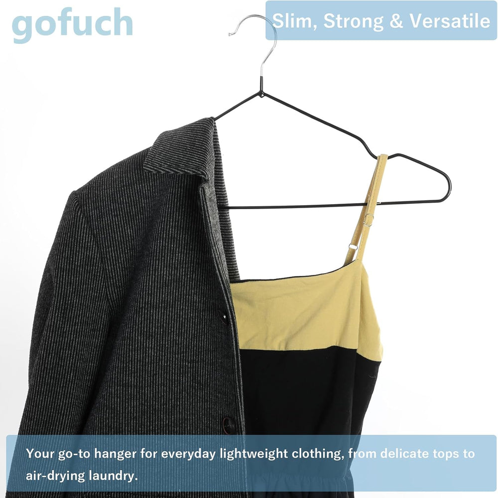 Ultra-Thin Metal Hangers, 100 Pack Non-Slip PVC Coated Space Saving Clothes H...