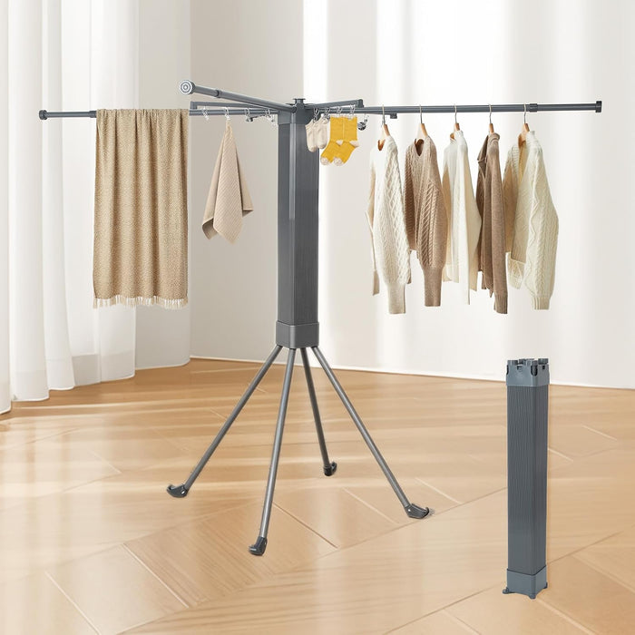 4-Legged Clothes Drying Rack Foldable Extending Laundry Rack,Grey